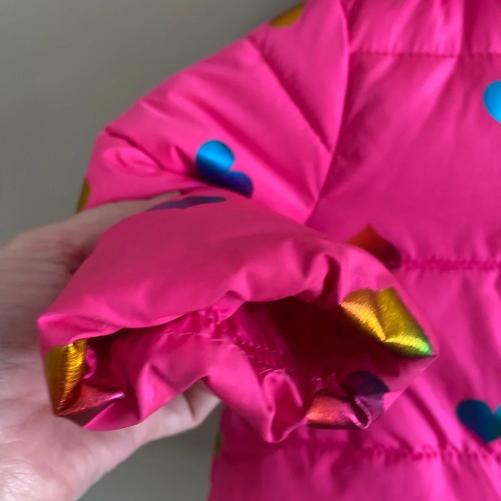 The Children's Place Pink Jacket Girl Size 12-18 Months Hearts Hooded‎ Coat